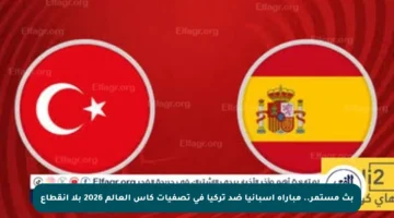 بث مستمر.. مباراة إسبانيا ضد تركيا في تصفيات كأس العالم 2026 بلا انقطاع